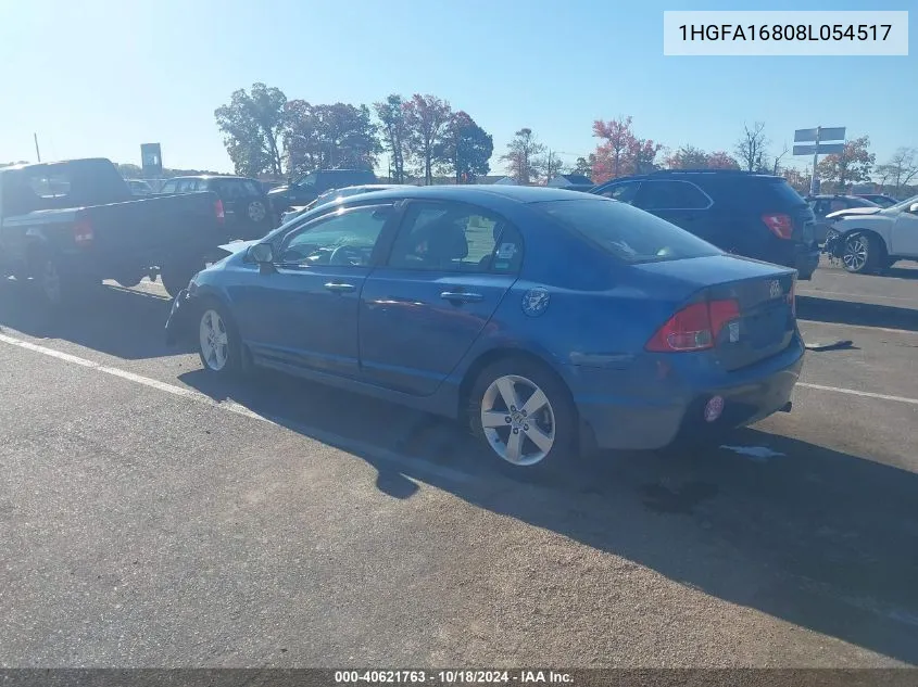 2008 Honda Civic Ex VIN: 1HGFA16808L054517 Lot: 40621763