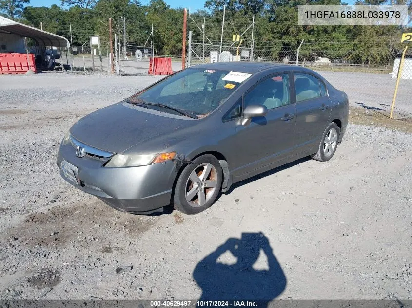 2008 Honda Civic Ex VIN: 1HGFA16888L033978 Lot: 40629497