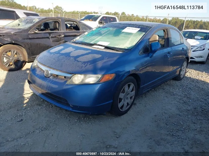 1HGFA16548L113784 2008 Honda Civic Lx