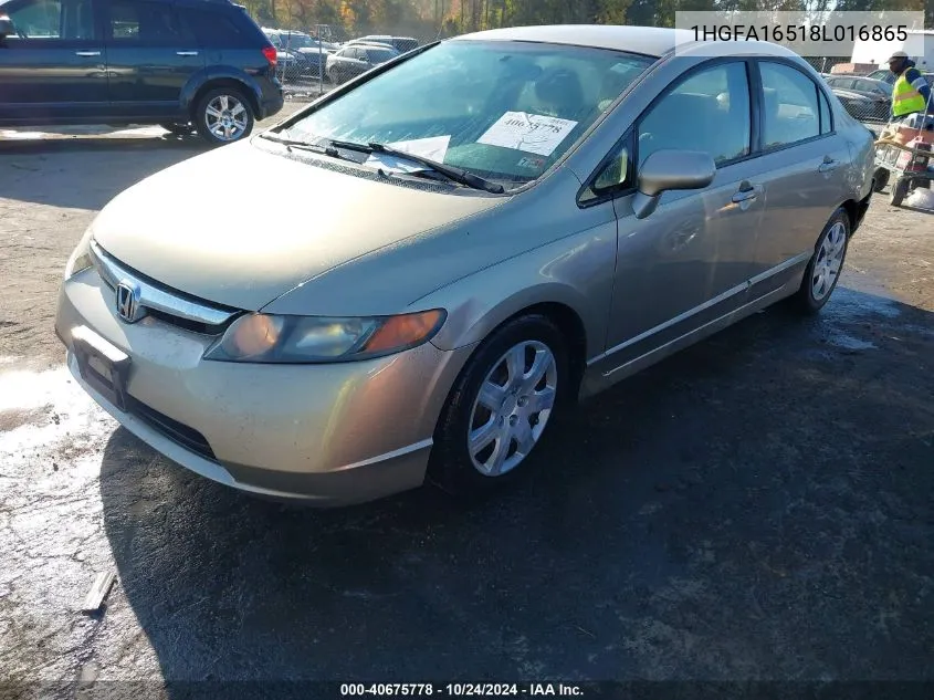 1HGFA16518L016865 2008 Honda Civic Lx