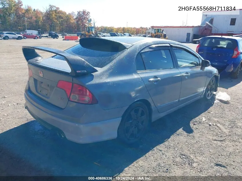 2008 Honda Civic Si/Si Mugen VIN: 2HGFA55568H711834 Lot: 40686336