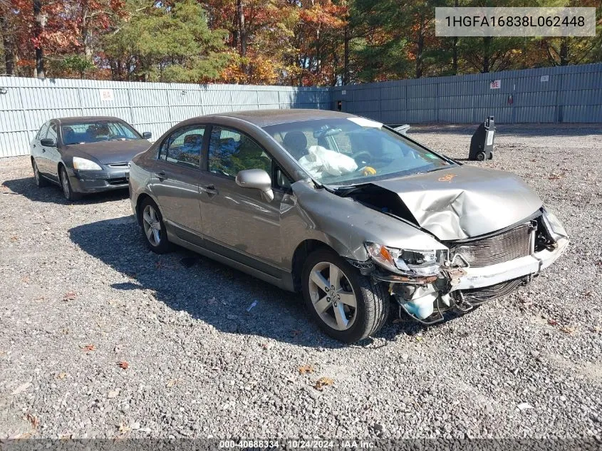 2008 Honda Civic Ex VIN: 1HGFA16838L062448 Lot: 40688334