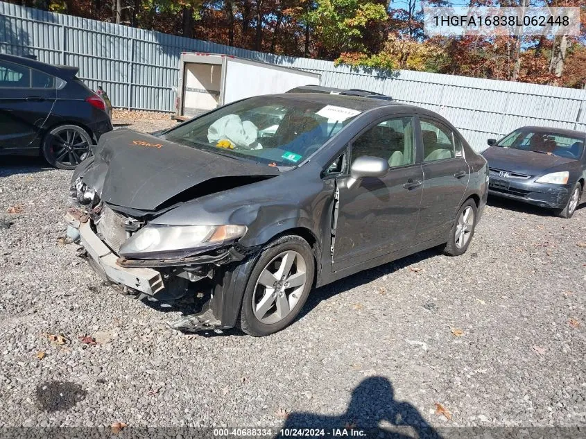 2008 Honda Civic Ex VIN: 1HGFA16838L062448 Lot: 40688334