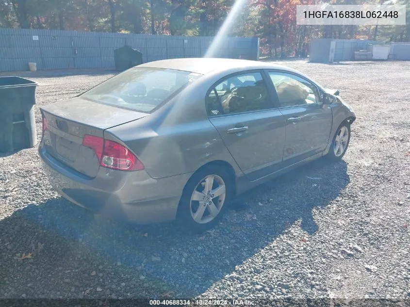 2008 Honda Civic Ex VIN: 1HGFA16838L062448 Lot: 40688334