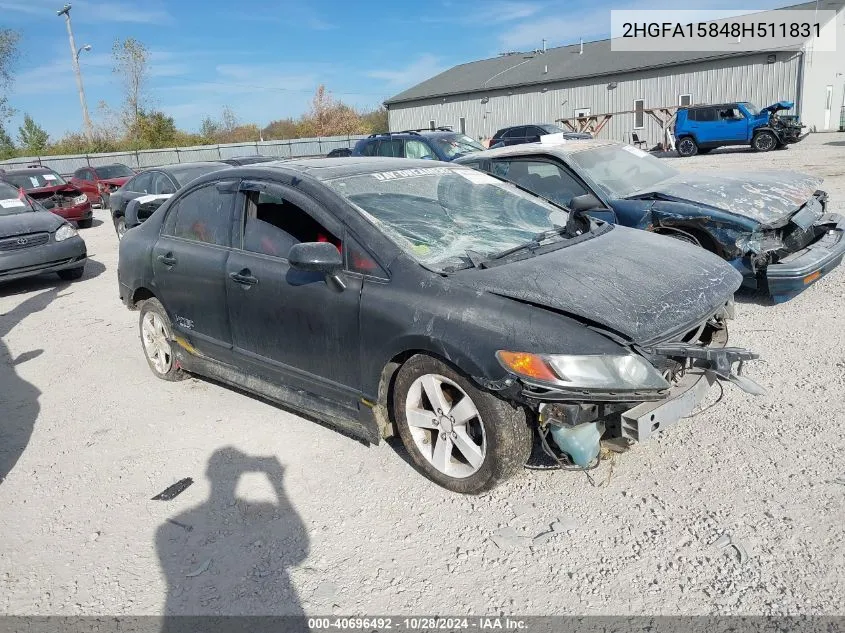 2008 Honda Civic Ex VIN: 2HGFA15848H511831 Lot: 40696492