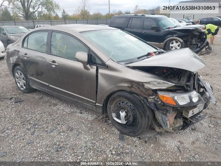 2HGFA16538H310863 2008 Honda Civic Lx