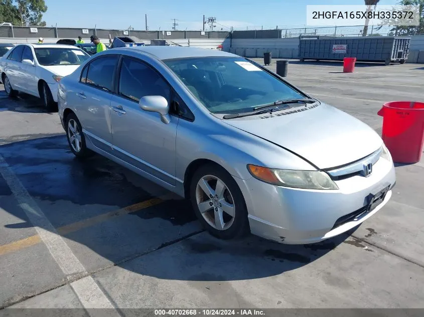 2008 Honda Civic Lx VIN: 2HGFA165X8H335372 Lot: 40702668