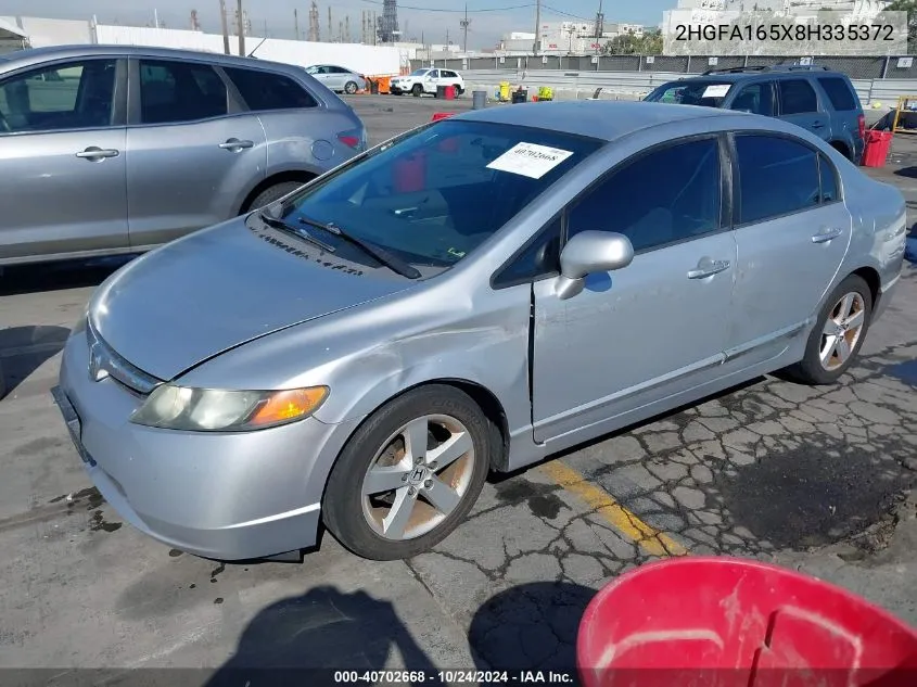 2008 Honda Civic Lx VIN: 2HGFA165X8H335372 Lot: 40702668