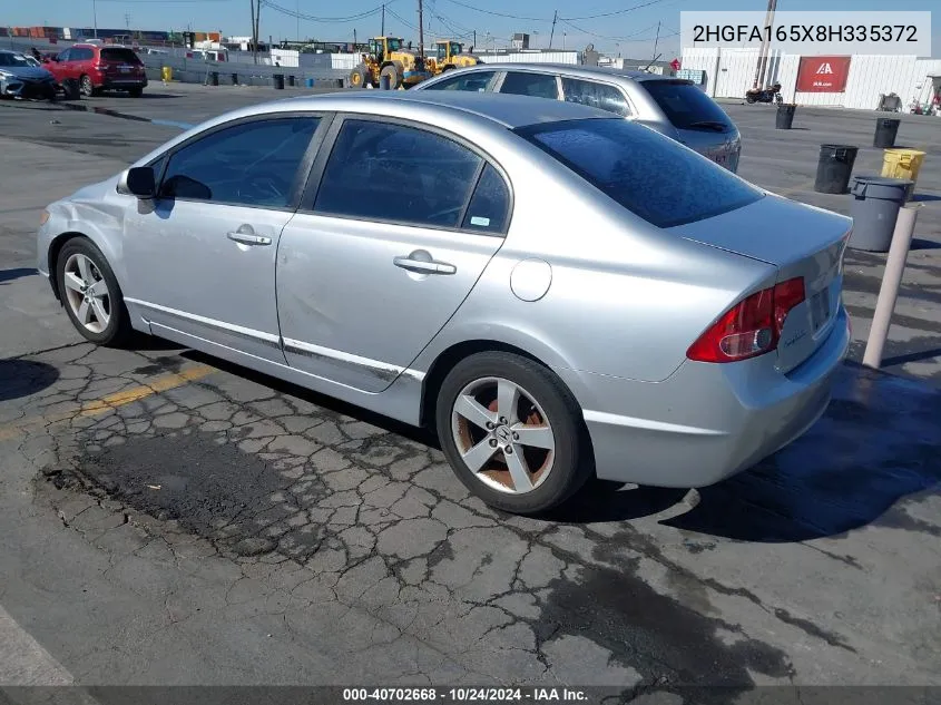 2008 Honda Civic Lx VIN: 2HGFA165X8H335372 Lot: 40702668