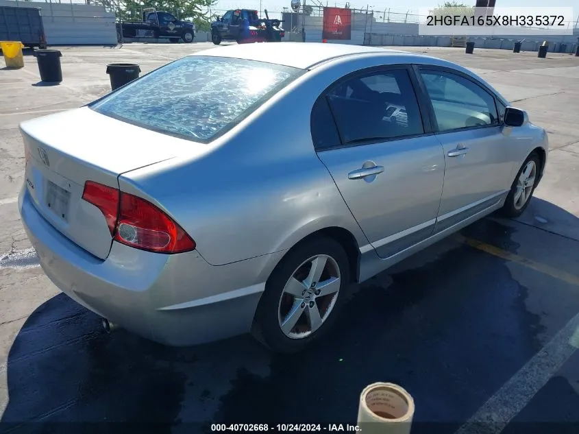 2008 Honda Civic Lx VIN: 2HGFA165X8H335372 Lot: 40702668