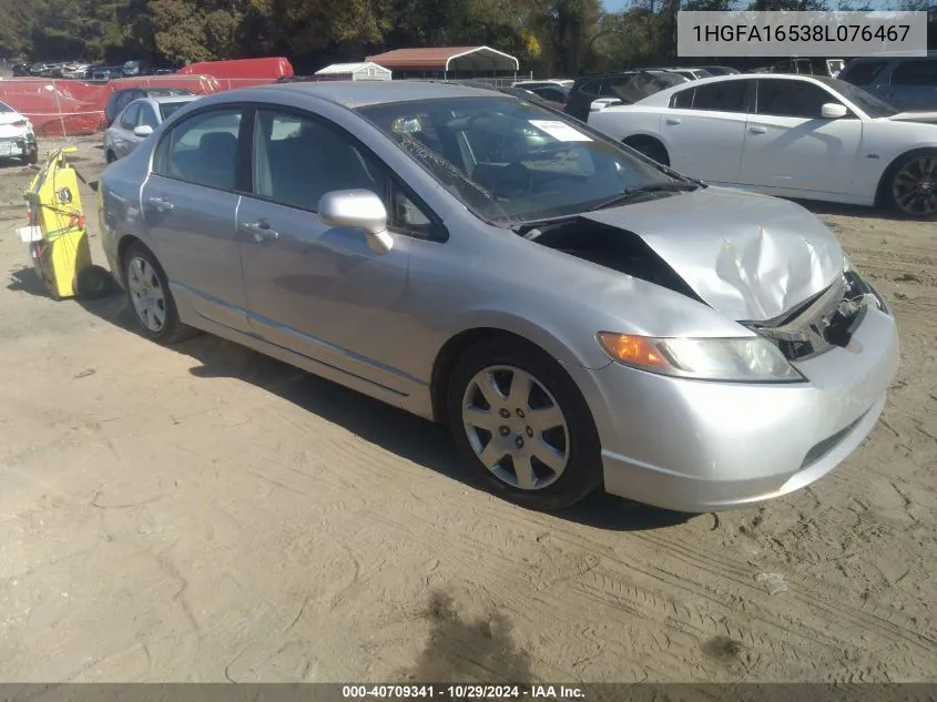 2008 Honda Civic Lx VIN: 1HGFA16538L076467 Lot: 40709341