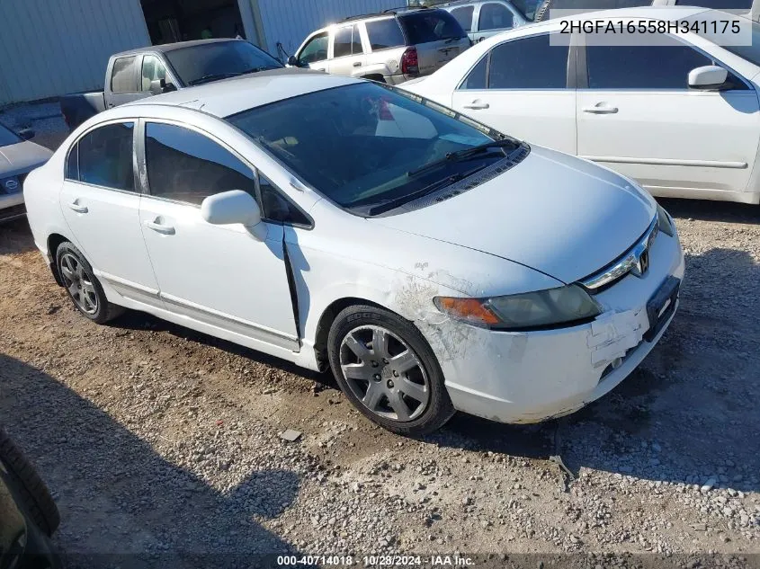 2008 Honda Civic Lx VIN: 2HGFA16558H341175 Lot: 40714018