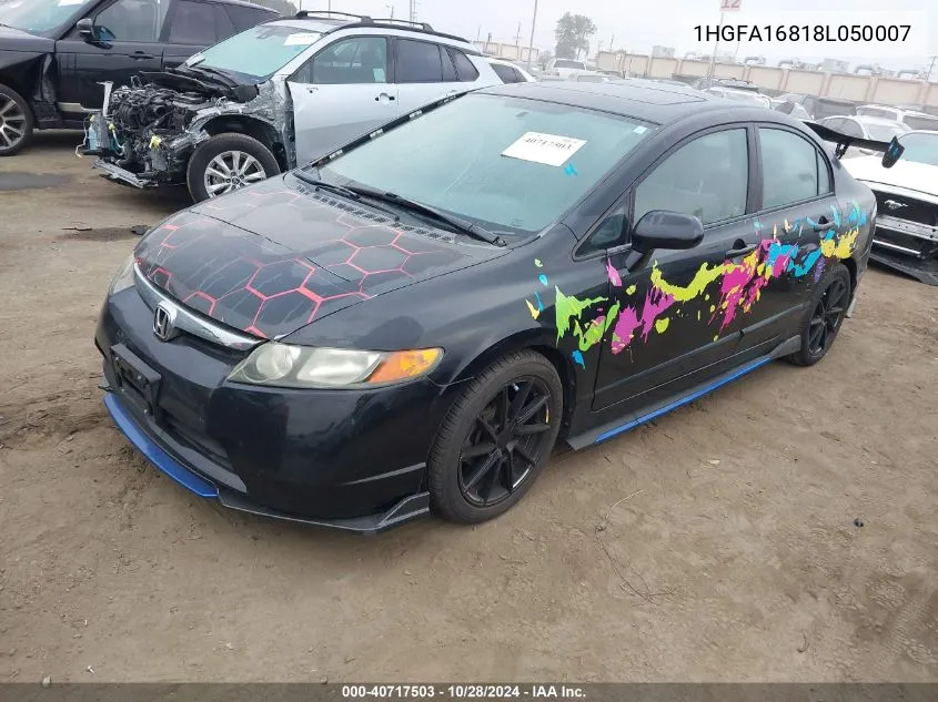 1HGFA16818L050007 2008 Honda Civic Ex