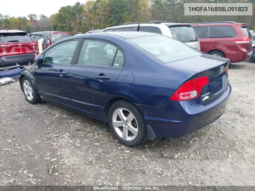 2008 Honda Civic Ex VIN: 1HGFA16858L091823 Lot: 40723665