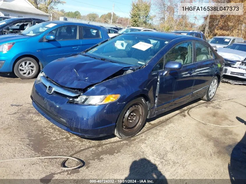 2008 Honda Civic Lx VIN: 1HGFA16538L047373 Lot: 40724332