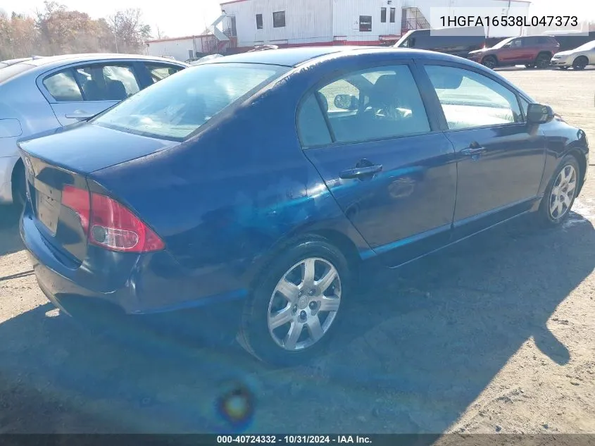 2008 Honda Civic Lx VIN: 1HGFA16538L047373 Lot: 40724332