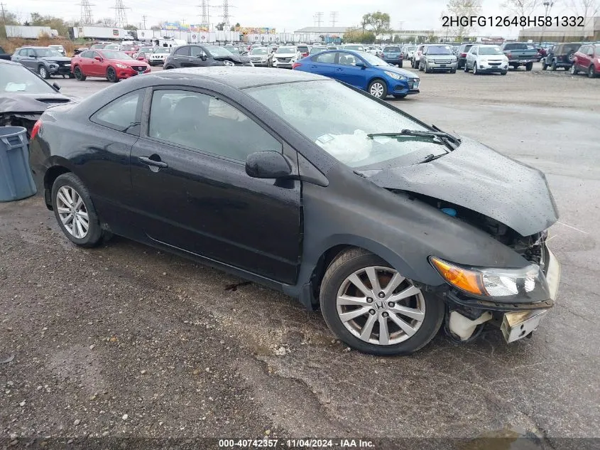 2008 Honda Civic Lx VIN: 2HGFG12648H581332 Lot: 40742357