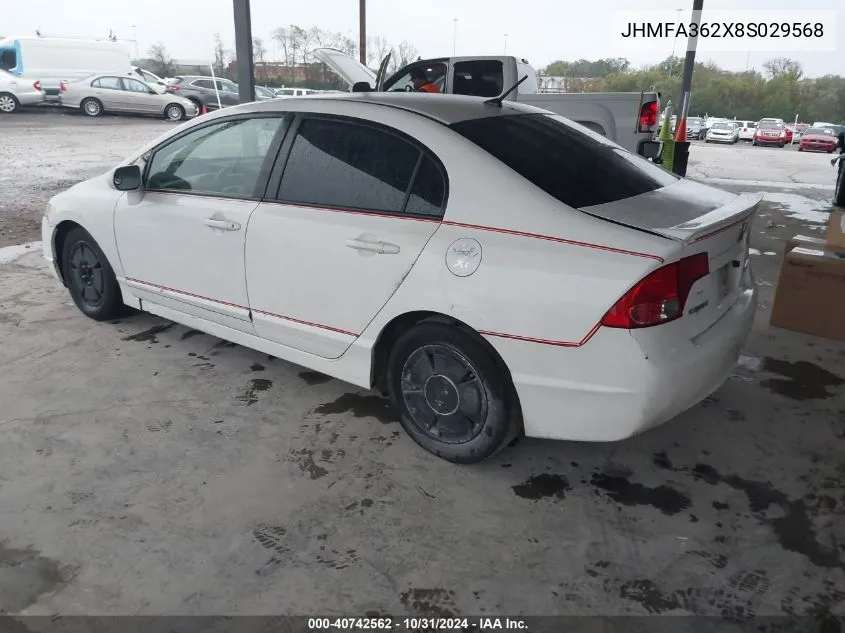 2008 Honda Civic Hybrid VIN: JHMFA362X8S029568 Lot: 40742562