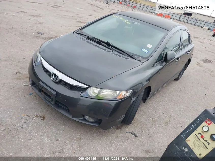 2008 Honda Civic Lx VIN: 2HGFA16578H514808 Lot: 40744511