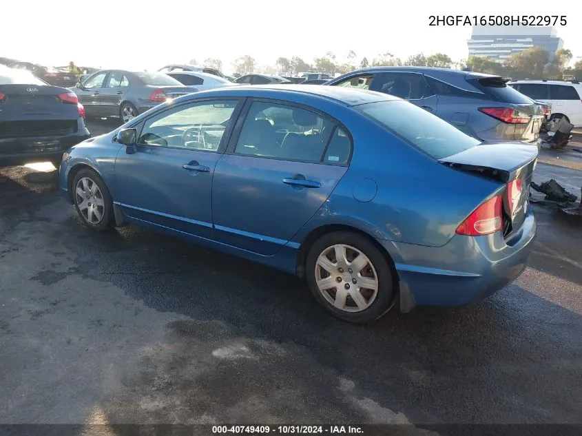 2HGFA16508H522975 2008 Honda Civic Lx