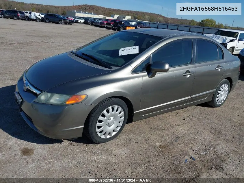 2008 Honda Civic Lx VIN: 2HGFA16568H516453 Lot: 40752736