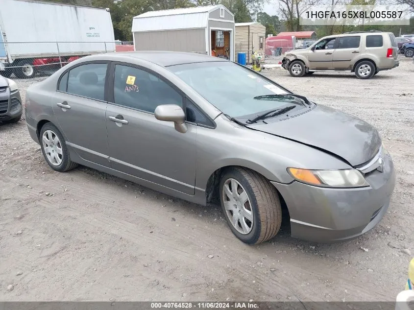 2008 Honda Civic Lx VIN: 1HGFA165X8L005587 Lot: 40764528