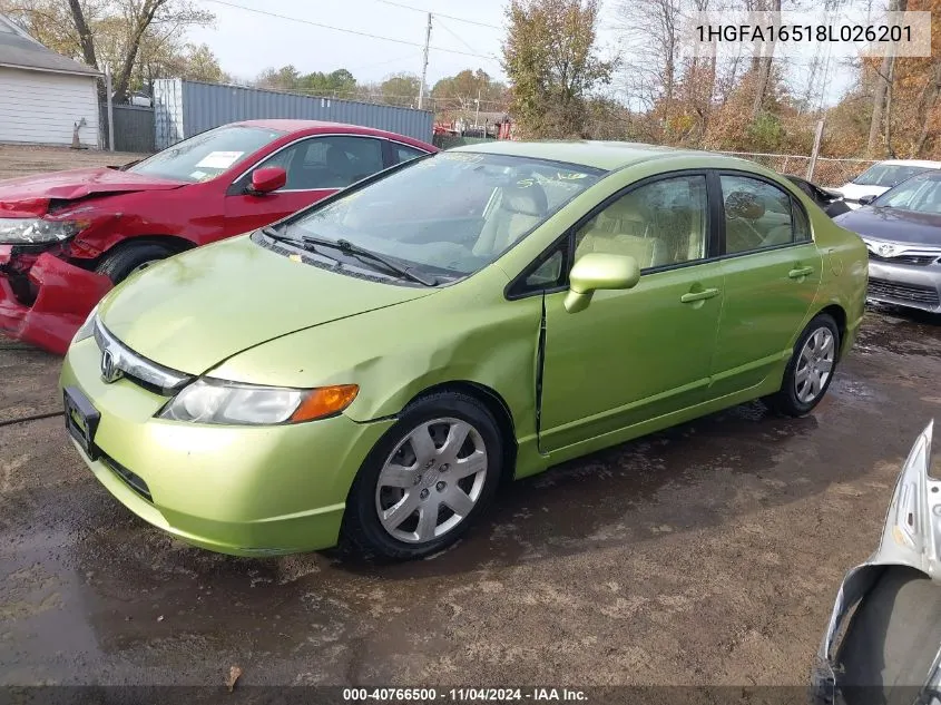 1HGFA16518L026201 2008 Honda Civic Lx