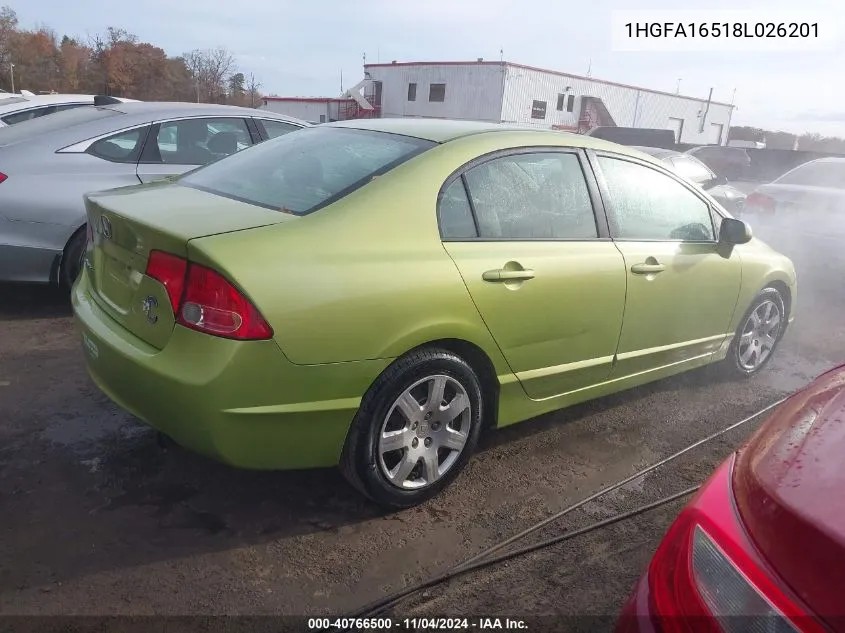 1HGFA16518L026201 2008 Honda Civic Lx