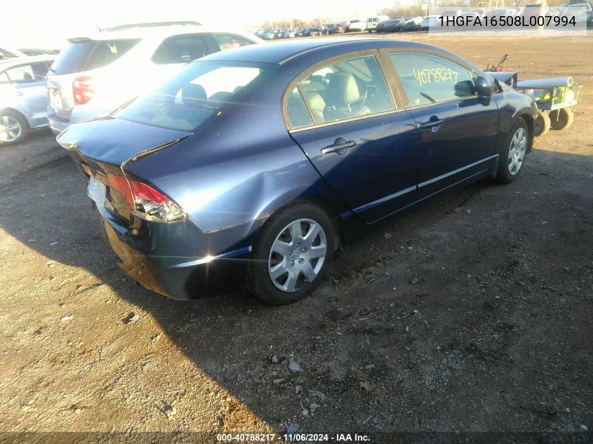 1HGFA16508L007994 2008 Honda Civic Lx