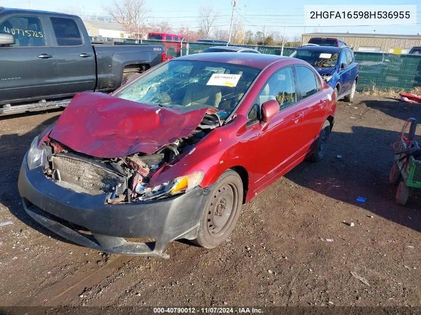 2HGFA16598H536955 2008 Honda Civic Lx