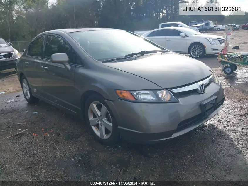 2008 Honda Civic Ex VIN: 2HGFA16818H329681 Lot: 40791266