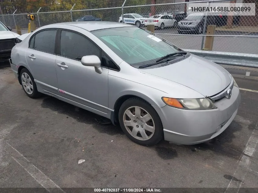 2008 Honda Civic Lx VIN: 1HGFA16588L080899 Lot: 40792837