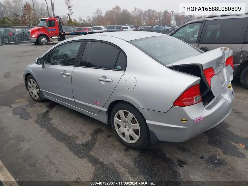 2008 Honda Civic Lx VIN: 1HGFA16588L080899 Lot: 40792837