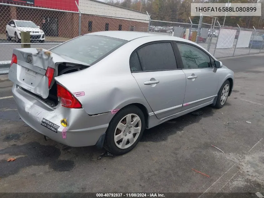 2008 Honda Civic Lx VIN: 1HGFA16588L080899 Lot: 40792837