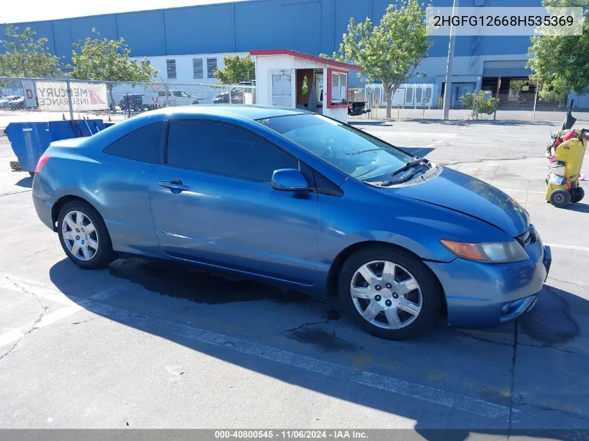 2008 Honda Civic Lx VIN: 2HGFG12668H535369 Lot: 40800545