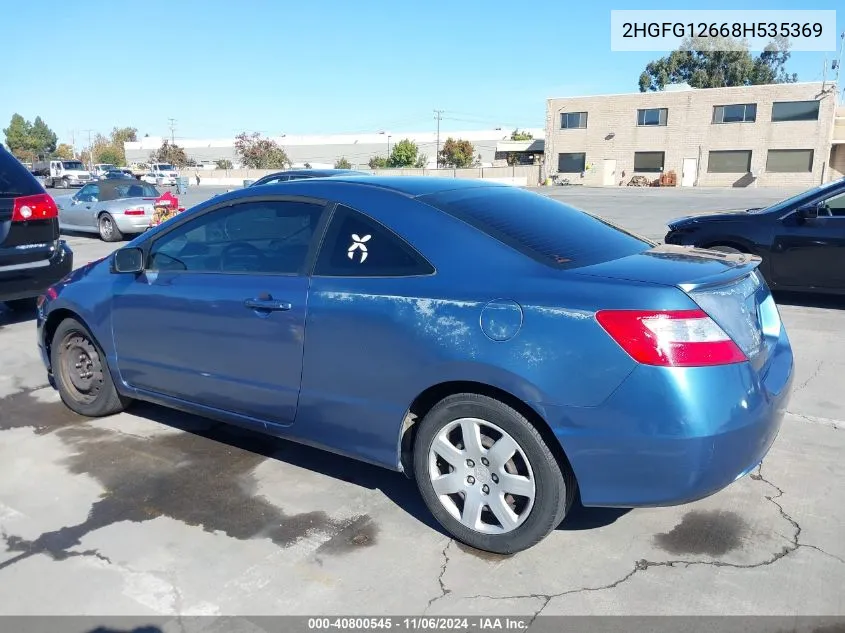 2008 Honda Civic Lx VIN: 2HGFG12668H535369 Lot: 40800545