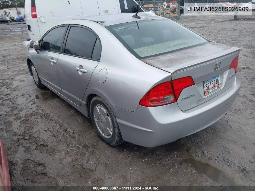 JHMFA36268S026909 2008 Honda Civic Hybrid