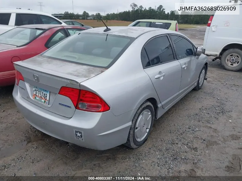 JHMFA36268S026909 2008 Honda Civic Hybrid