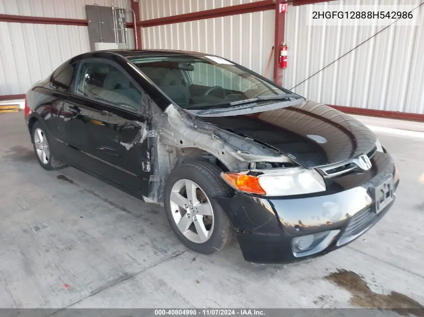 2008 Honda Civic Ex VIN: 2HGFG12888H542986 Lot: 40804998