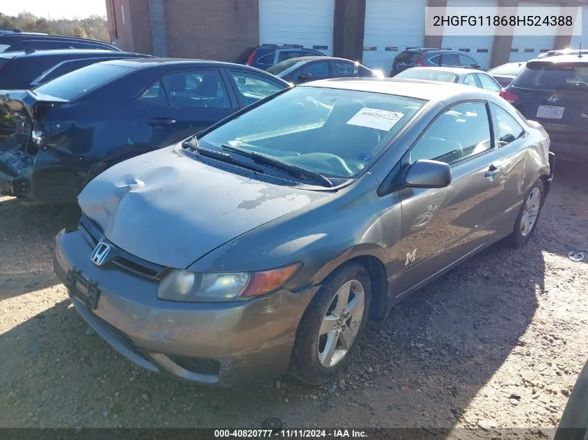 2008 Honda Civic Ex VIN: 2HGFG11868H524388 Lot: 40820777