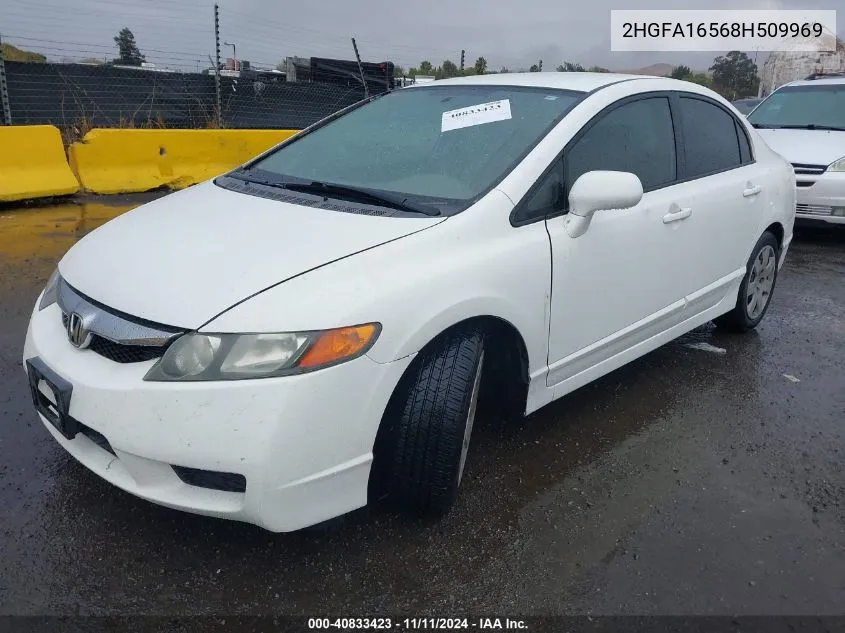 2008 Honda Civic Lx VIN: 2HGFA16568H509969 Lot: 40833423