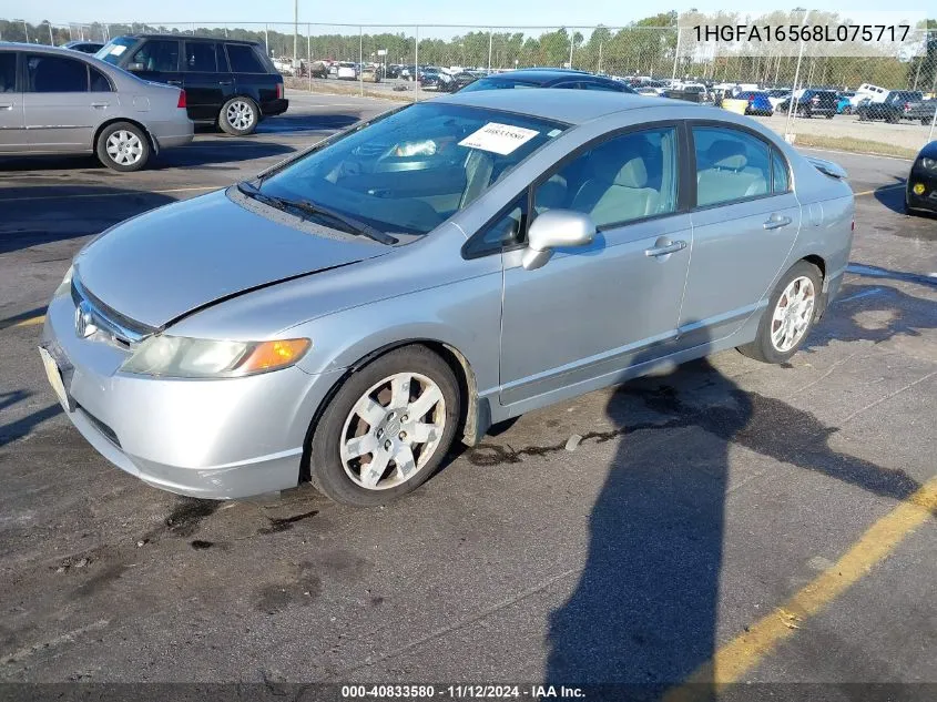 2008 Honda Civic Lx VIN: 1HGFA16568L075717 Lot: 40833580