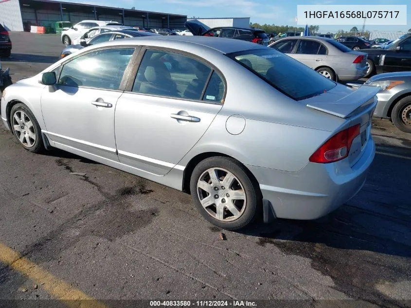 2008 Honda Civic Lx VIN: 1HGFA16568L075717 Lot: 40833580