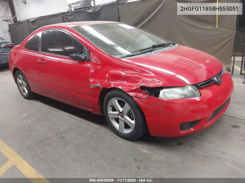 2008 Honda Civic Ex VIN: 2HGFG11858H555051 Lot: 40838099