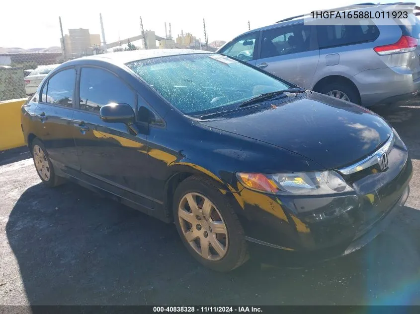 2008 Honda Civic Lx VIN: 1HGFA16588L011923 Lot: 40838328