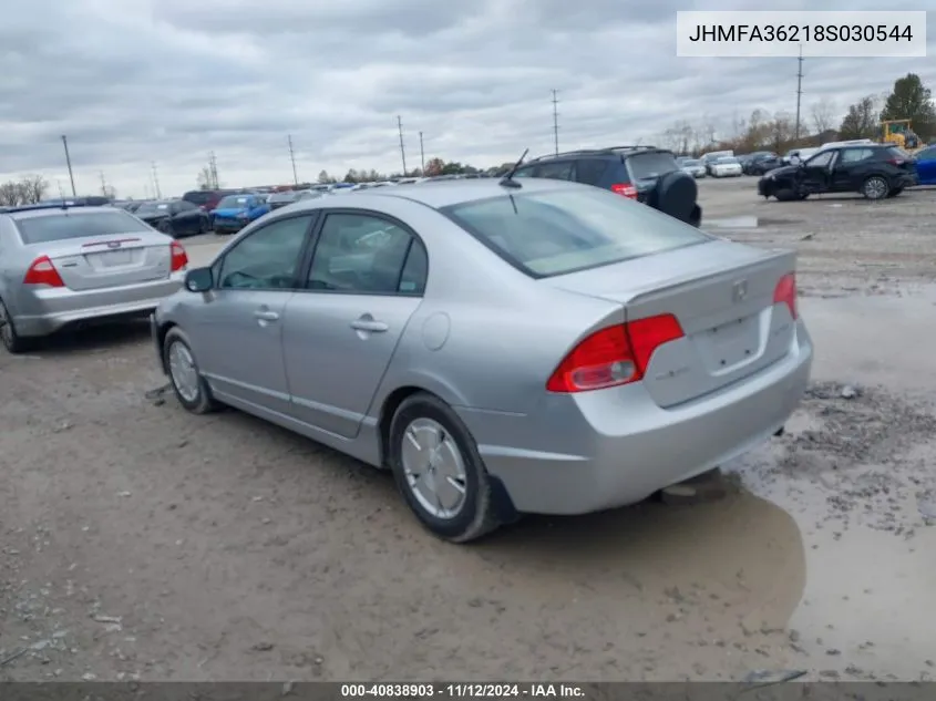 2008 Honda Civic Hybrid VIN: JHMFA36218S030544 Lot: 40838903