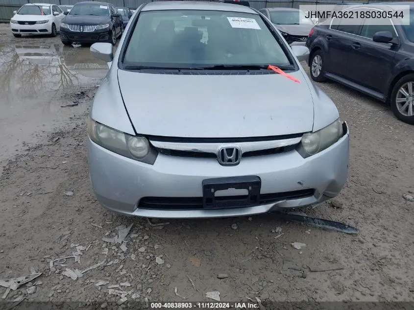 2008 Honda Civic Hybrid VIN: JHMFA36218S030544 Lot: 40838903