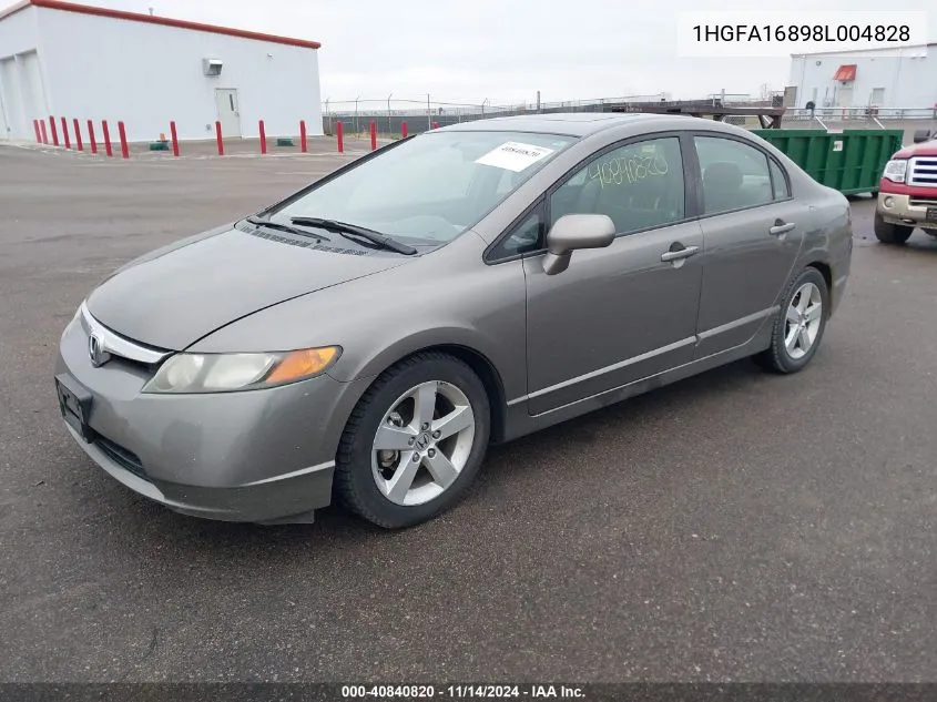 2008 Honda Civic Ex VIN: 1HGFA16898L004828 Lot: 40840820