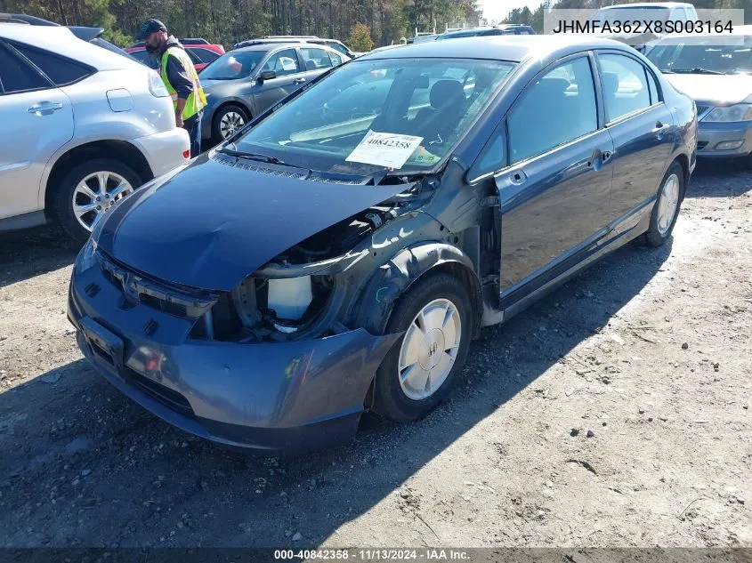 2008 Honda Civic Hybrid VIN: JHMFA362X8S003164 Lot: 40842358