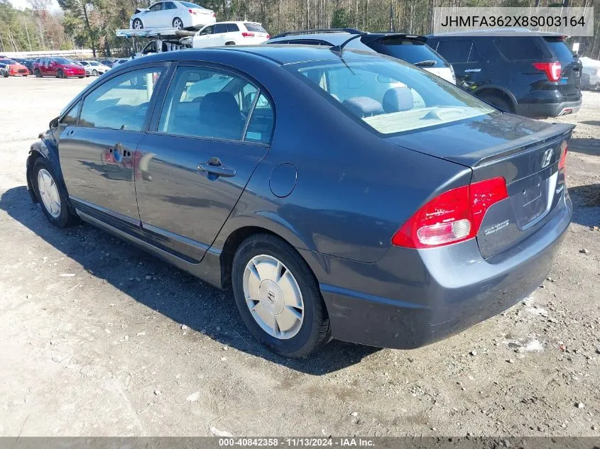 2008 Honda Civic Hybrid VIN: JHMFA362X8S003164 Lot: 40842358